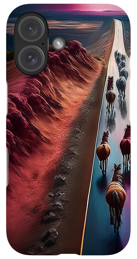 Horses In The Rain - Phone Case