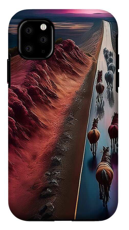 Horses In The Rain - Phone Case