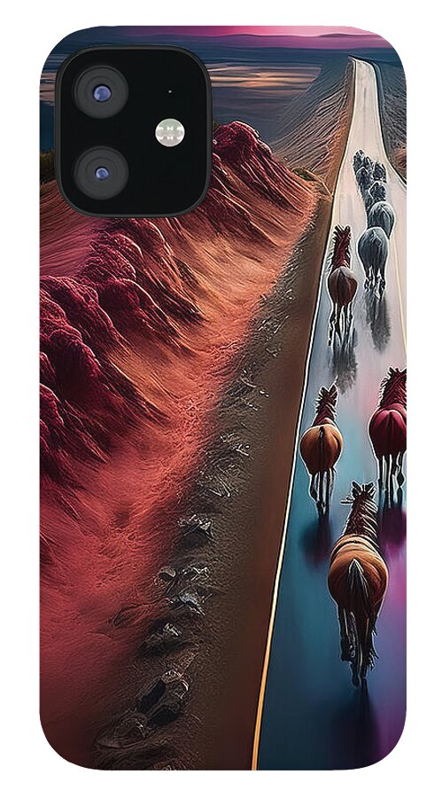 Horses In The Rain - Phone Case