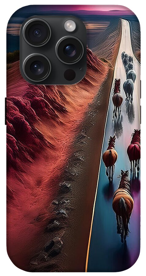 Horses In The Rain - Phone Case