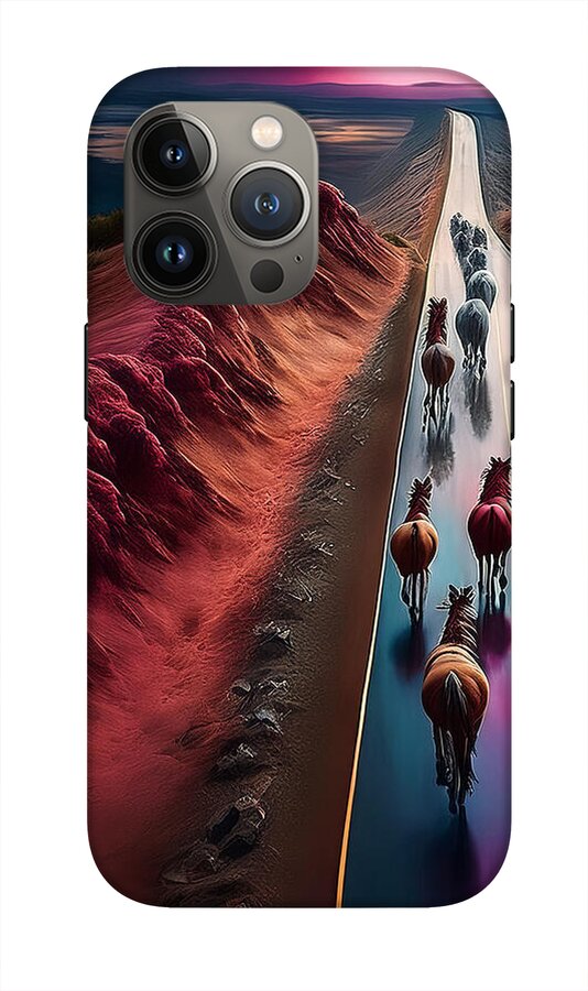 Horses In The Rain - Phone Case