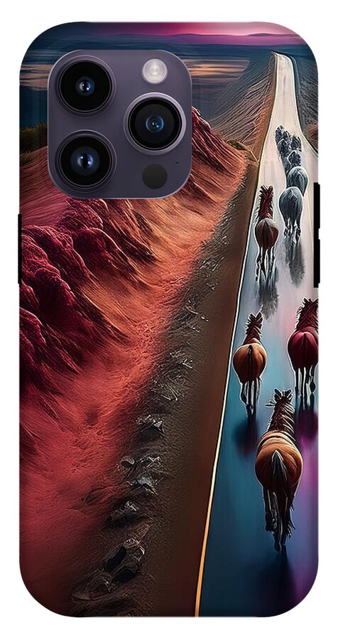 Horses In The Rain - Phone Case