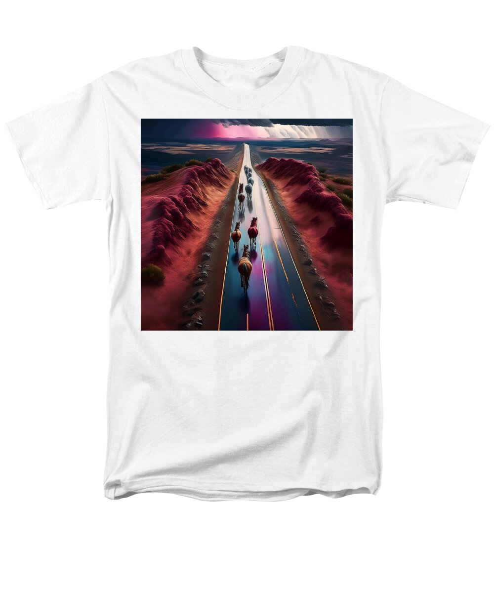 Horses In The Rain - Men's T-Shirt (Regular Fit)