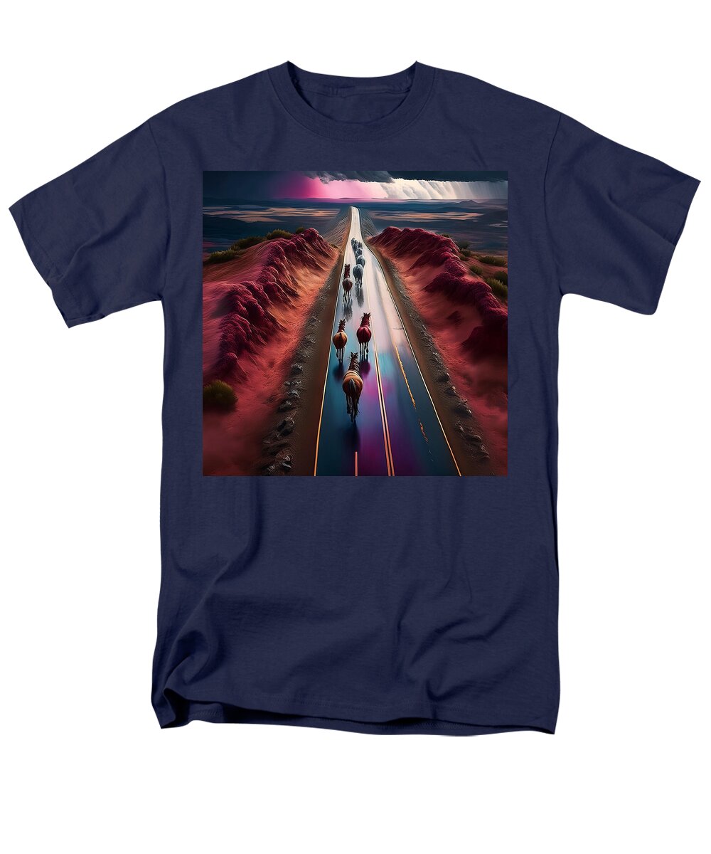 Horses In The Rain - Men's T-Shirt (Regular Fit)