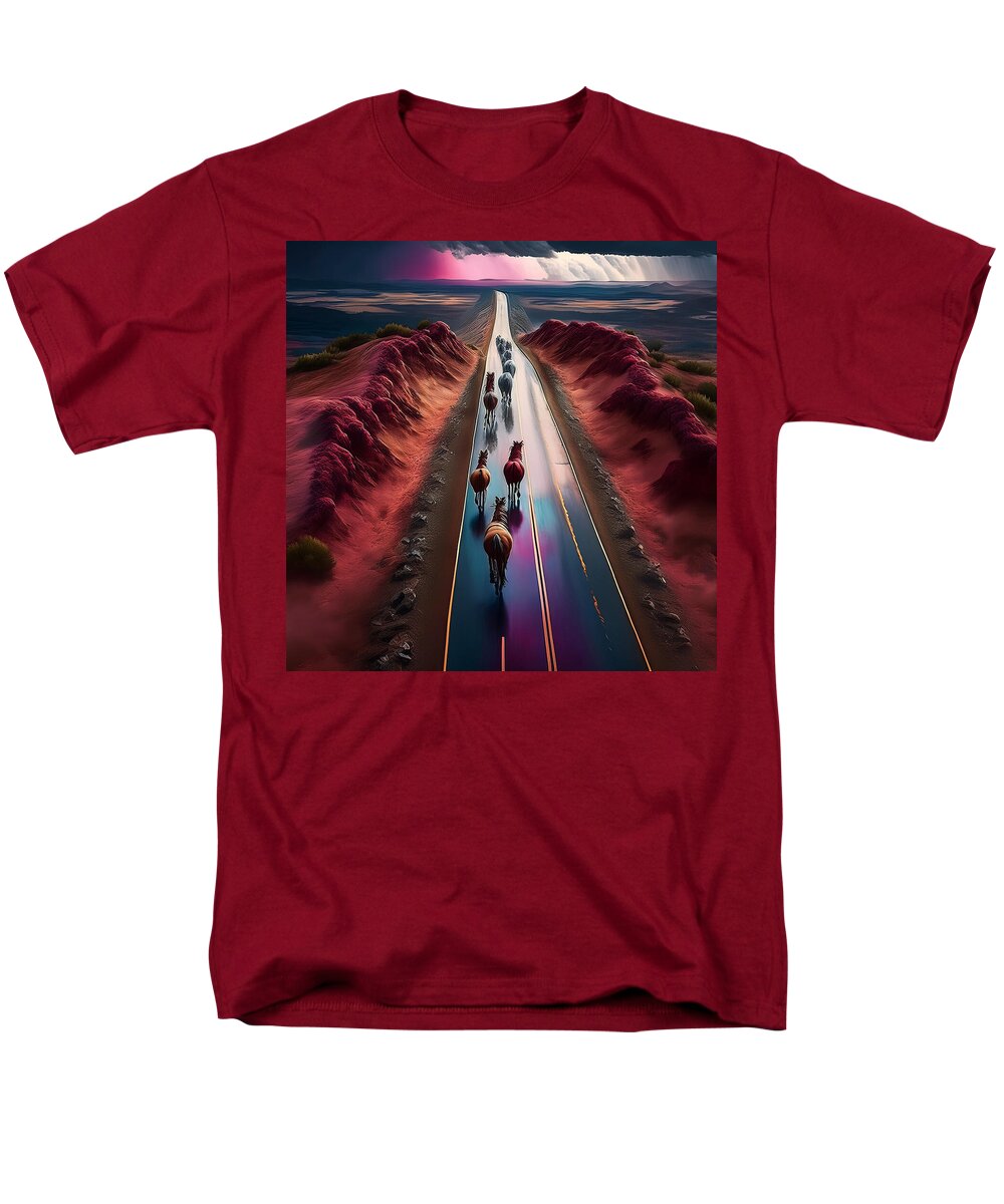 Horses In The Rain - Men's T-Shirt (Regular Fit)