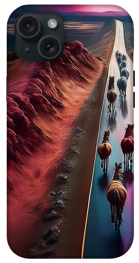 Horses In The Rain - Phone Case