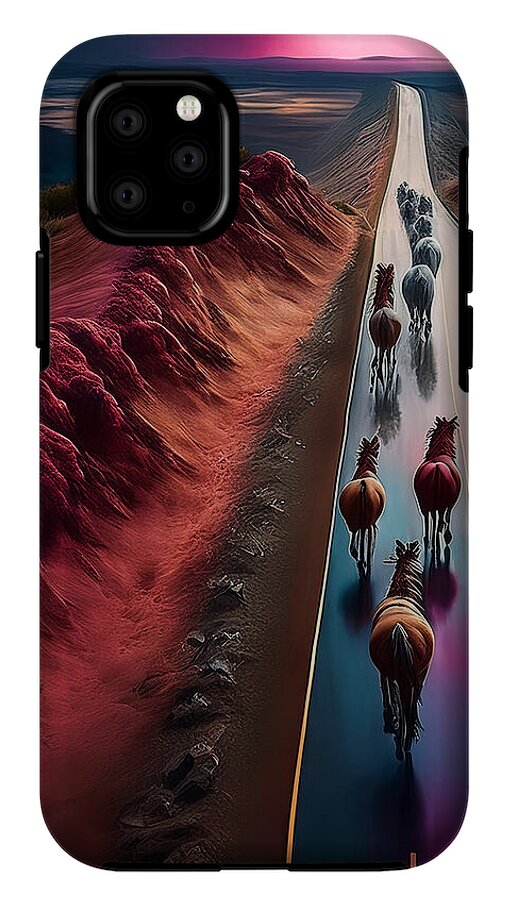 Horses In The Rain - Phone Case