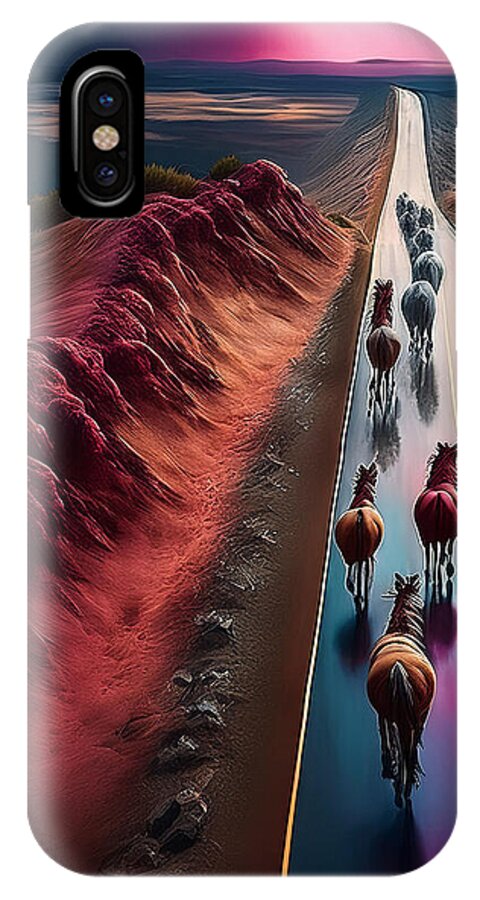 Horses In The Rain - Phone Case