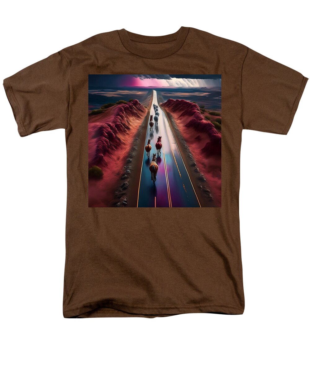 Horses In The Rain - Men's T-Shirt (Regular Fit)