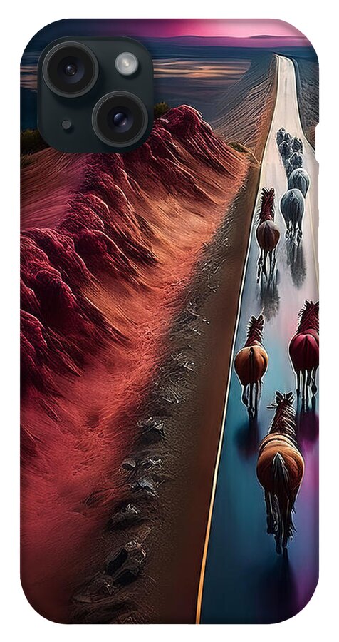 Horses In The Rain - Phone Case