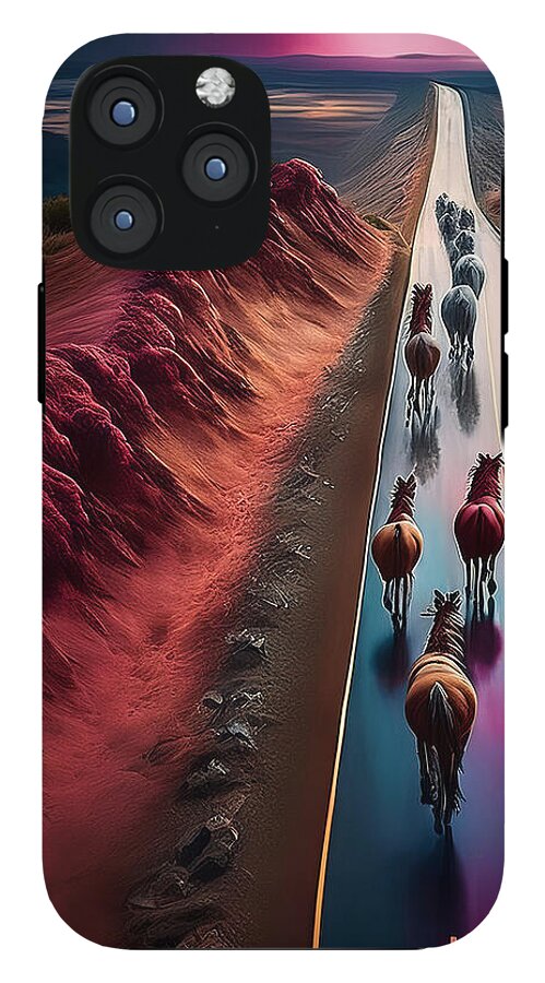 Horses In The Rain - Phone Case