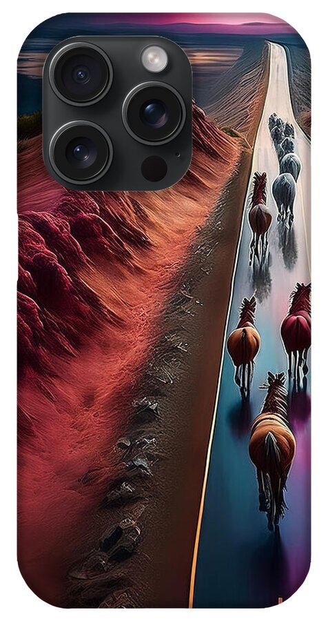 Horses In The Rain - Phone Case