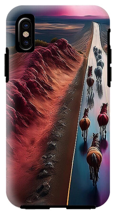 Horses In The Rain - Phone Case