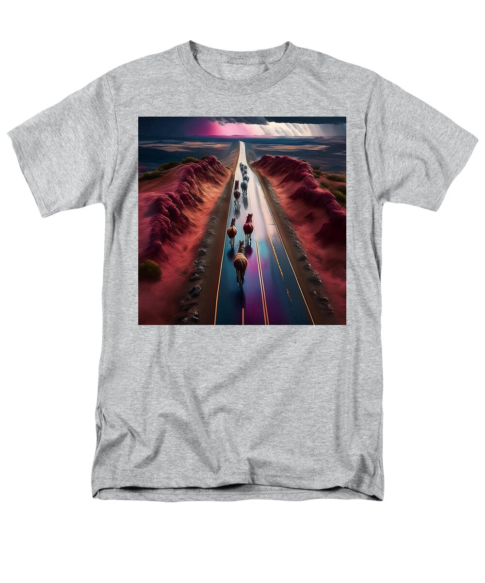 Horses In The Rain - Men's T-Shirt (Regular Fit)