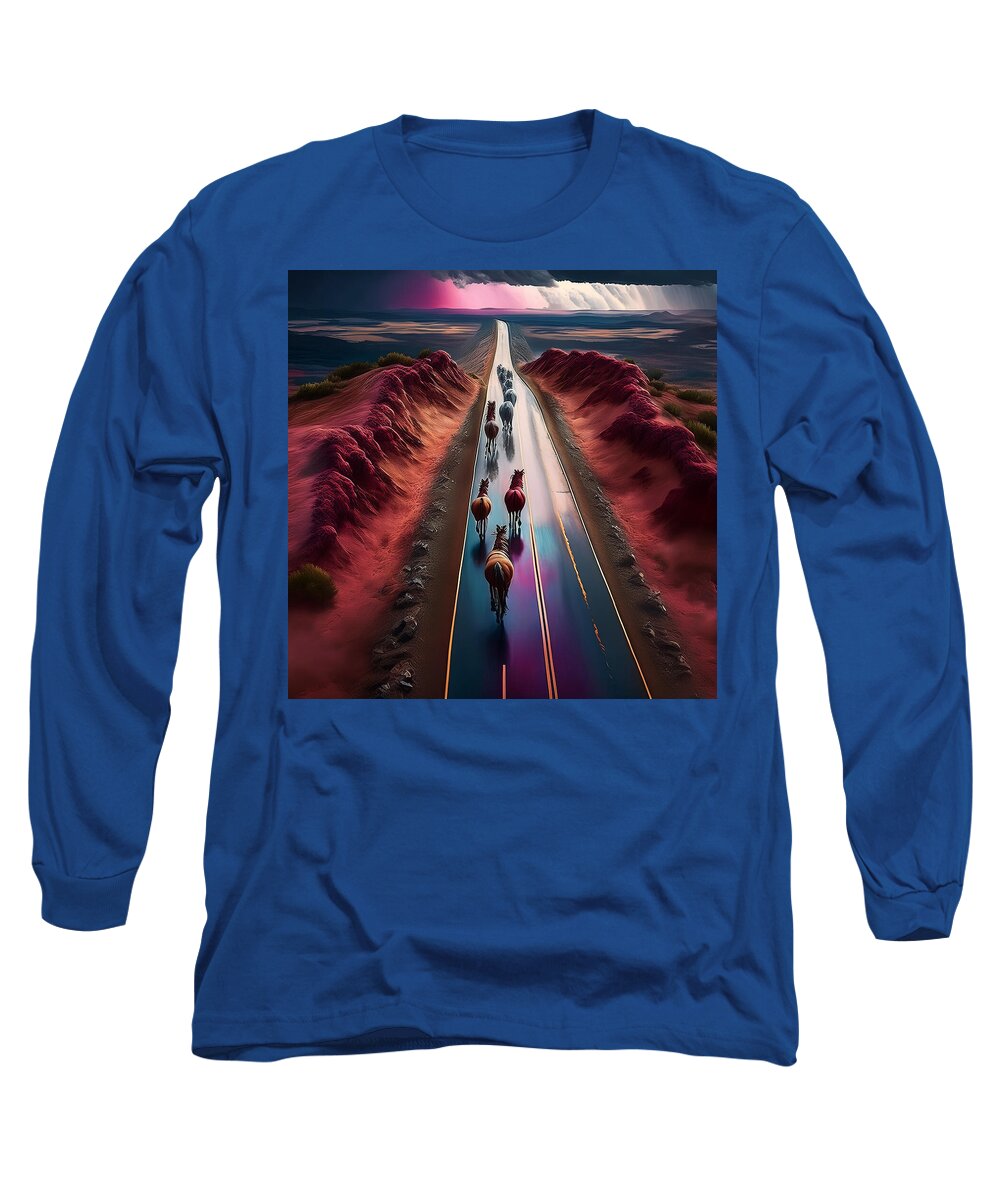 Horses In The Rain - Long Sleeve T-Shirt