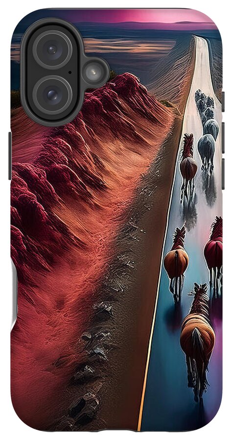 Horses In The Rain - Phone Case