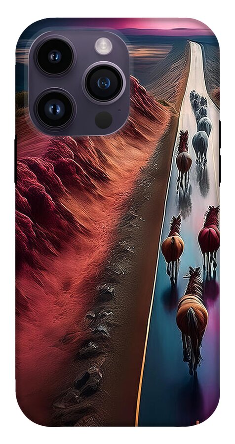 Horses In The Rain - Phone Case