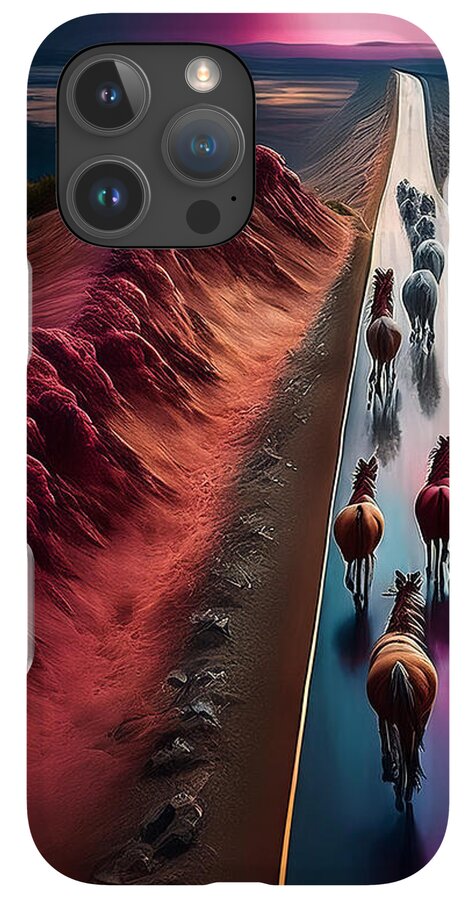 Horses In The Rain - Phone Case