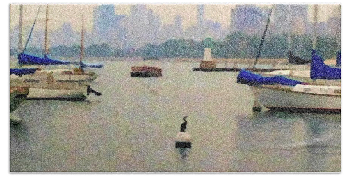 Lake By The City - Bath Towel