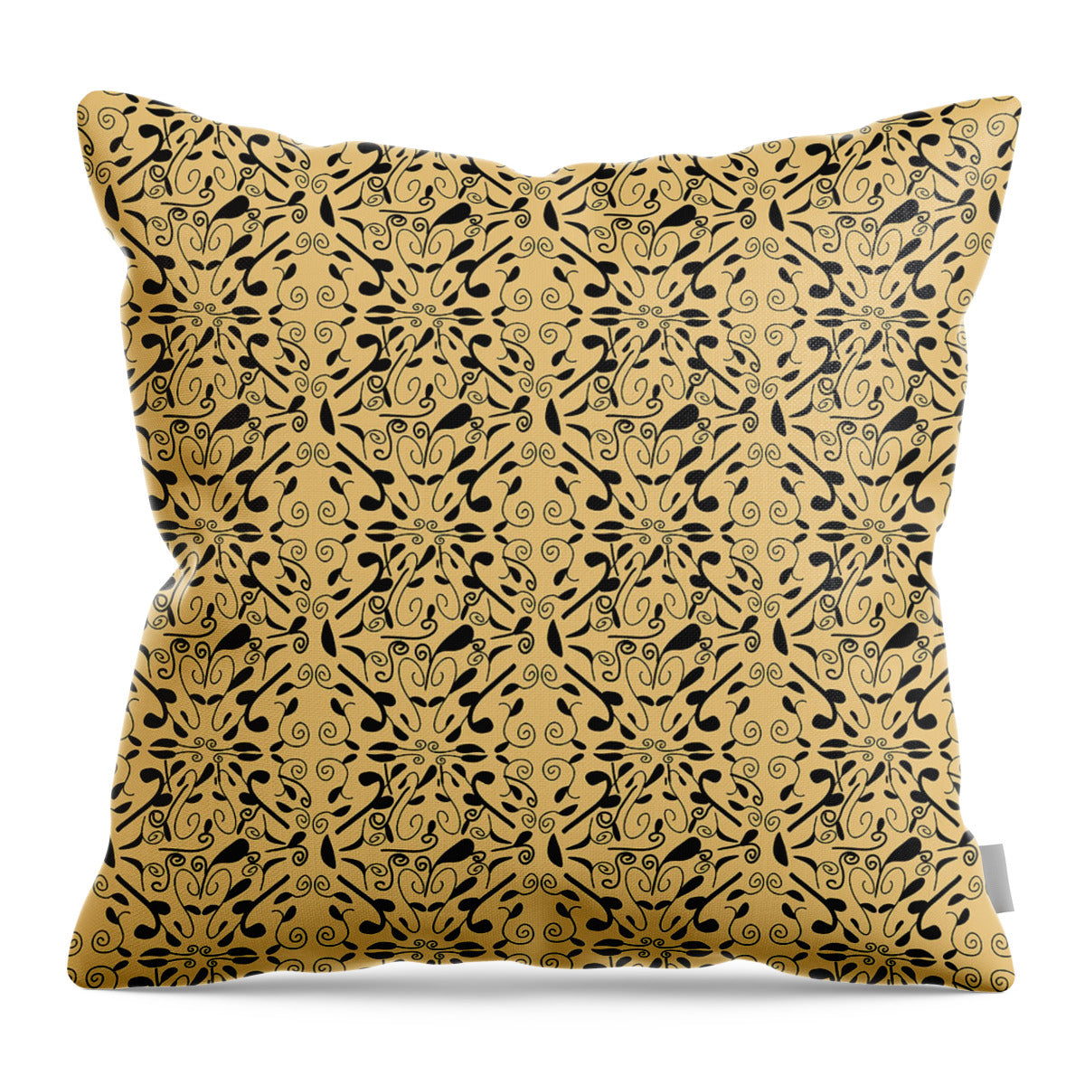 Leaf and Vine on Light Orange - Throw Pillow