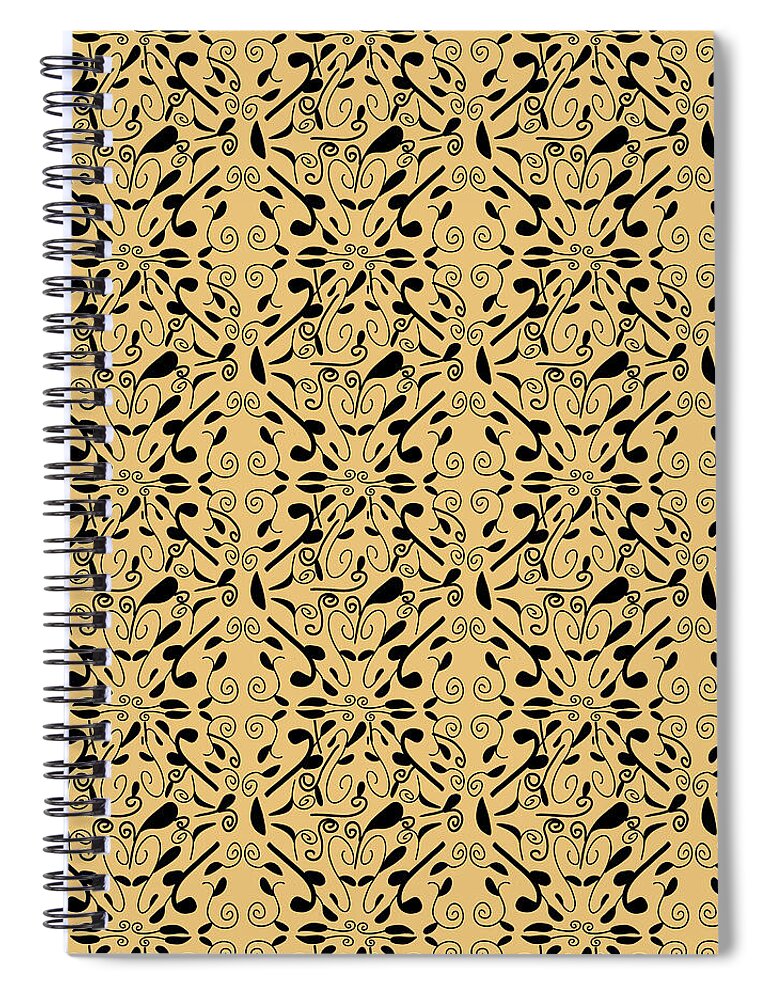 Leaf and Vine on Light Orange - Spiral Notebook