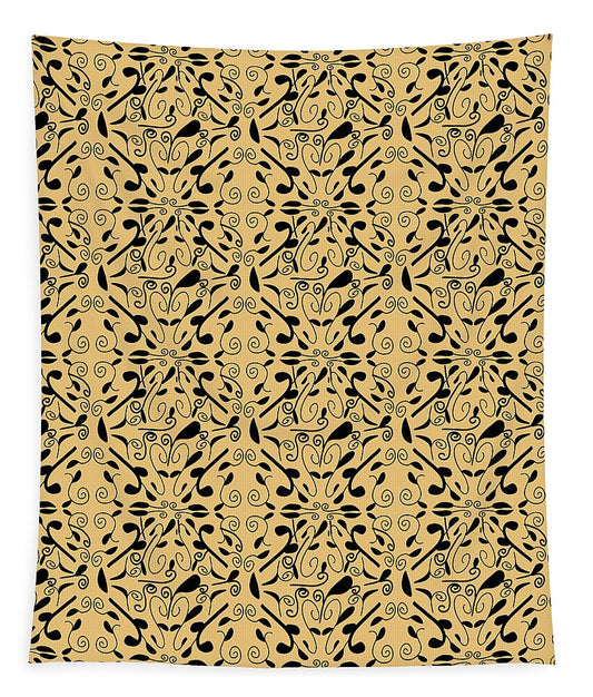 Leaf and Vine on Light Orange - Tapestry