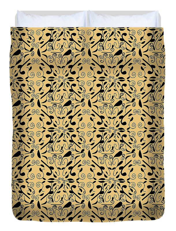 Leaf and Vine on Light Orange - Duvet Cover
