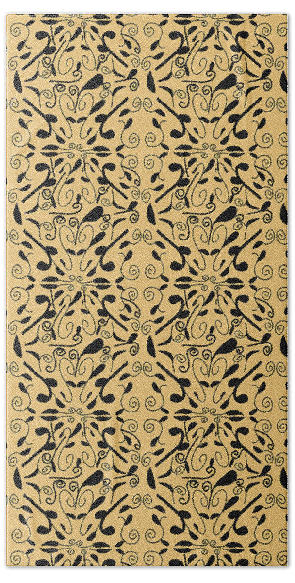 Leaf and Vine on Light Orange - Bath Towel