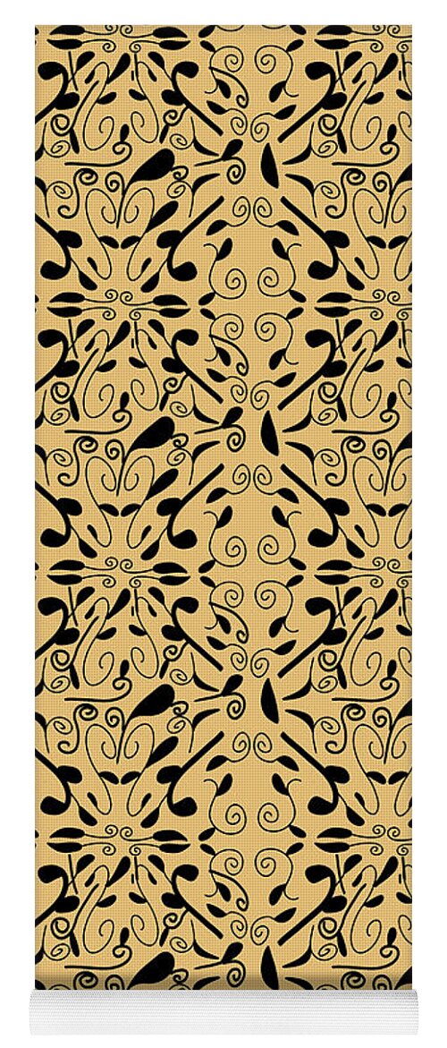 Leaf and Vine on Light Orange - Yoga Mat
