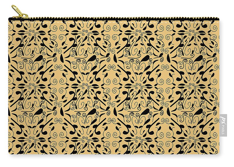 Leaf and Vine on Light Orange - Zip Pouch