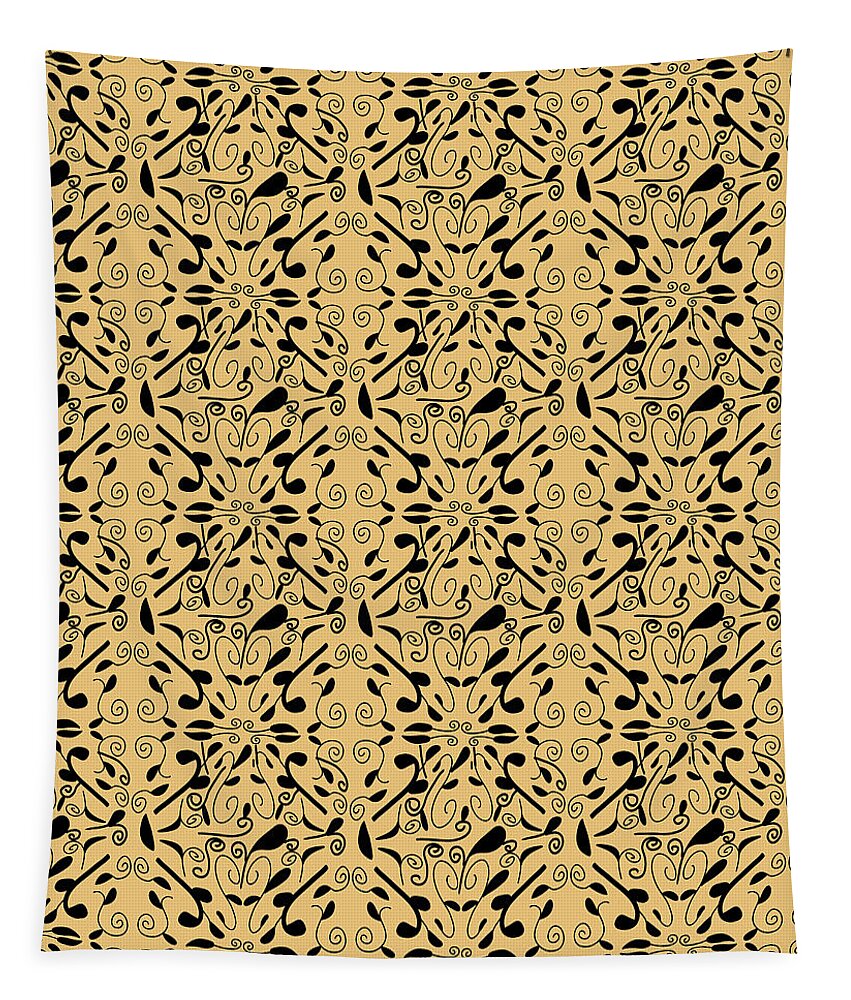 Leaf and Vine on Light Orange - Tapestry
