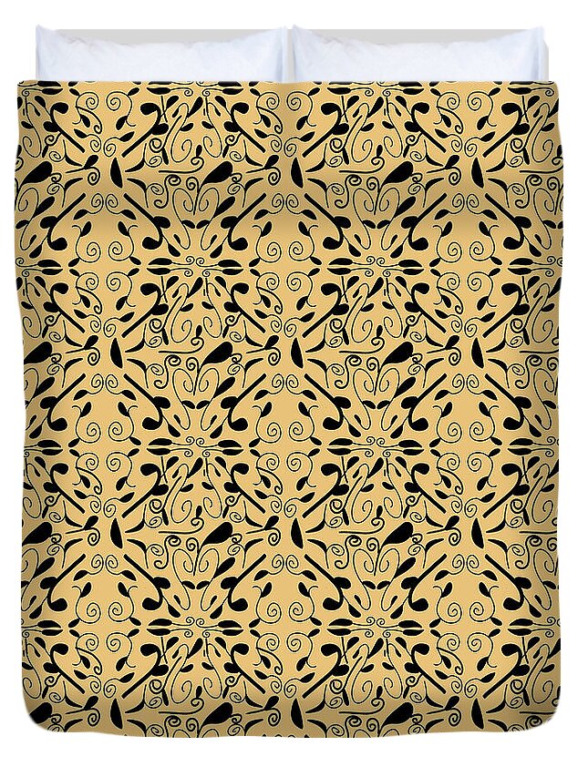 Leaf and Vine on Light Orange - Duvet Cover