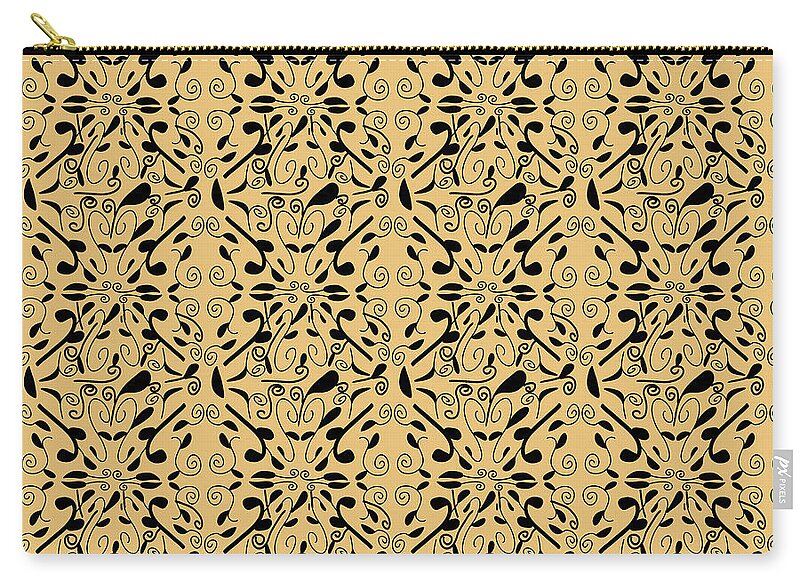 Leaf and Vine on Light Orange - Zip Pouch
