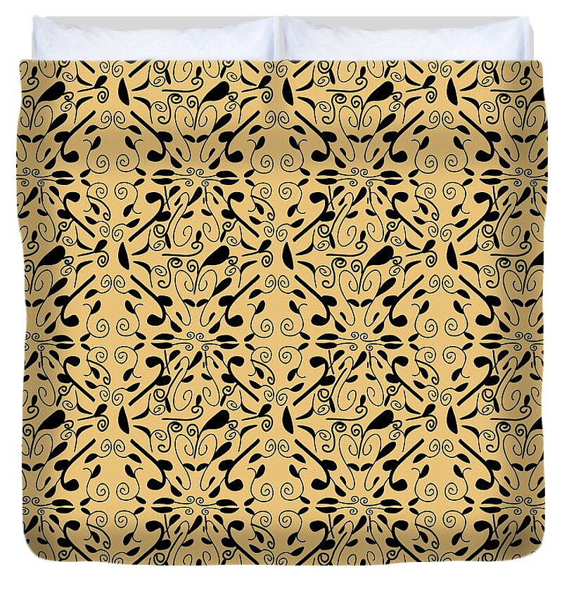 Leaf and Vine on Light Orange - Duvet Cover