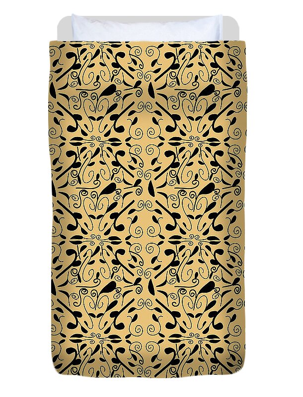 Leaf and Vine on Light Orange - Duvet Cover