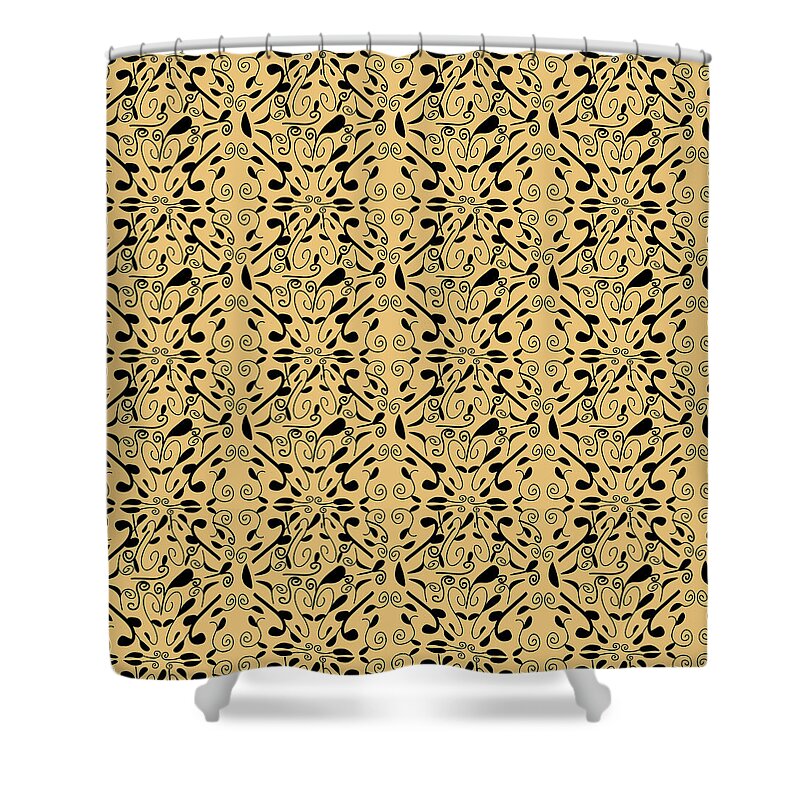 Leaf and Vine on Light Orange - Shower Curtain