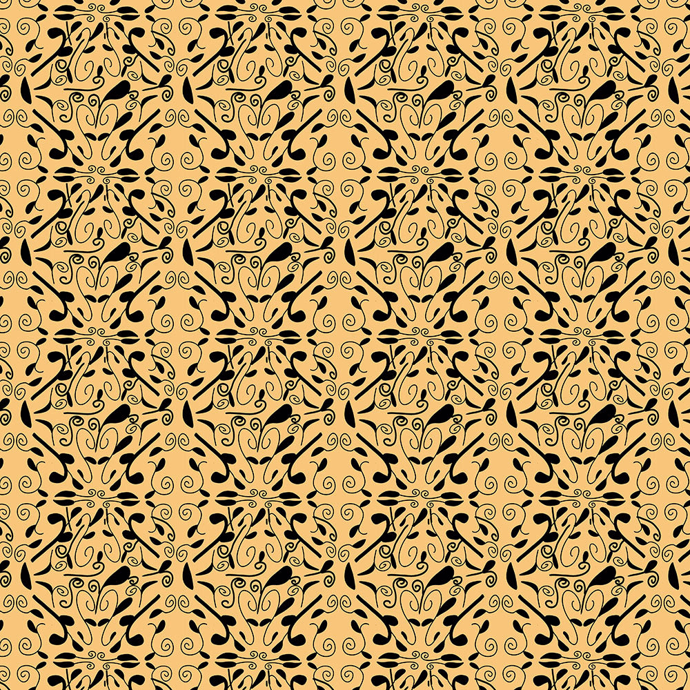 Leaf and Vine On Light Orange Pattern Digital Image Download