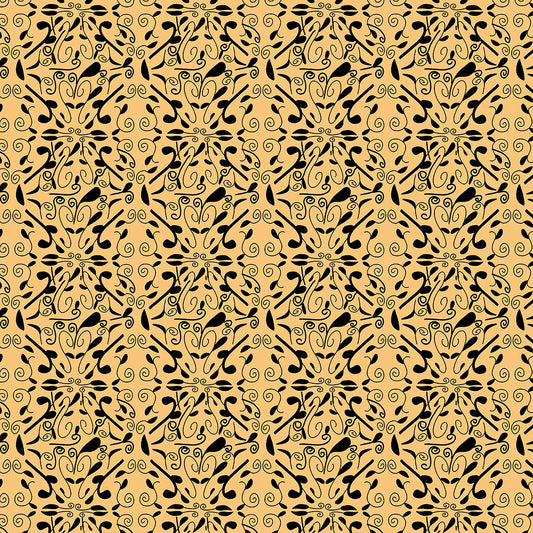 Leaf and Vine On Light Orange Pattern Digital Image Download