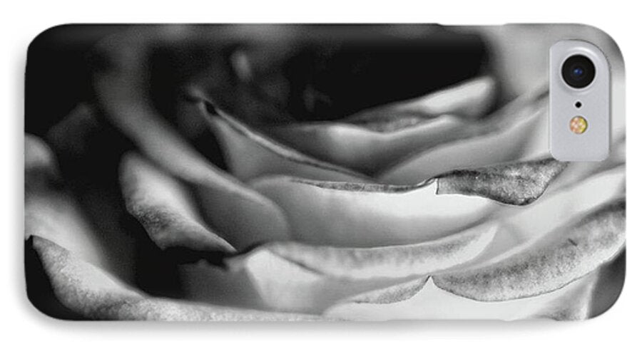 Light Black and White Rose - Phone Case