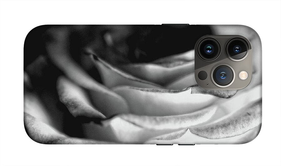 Light Black and White Rose - Phone Case