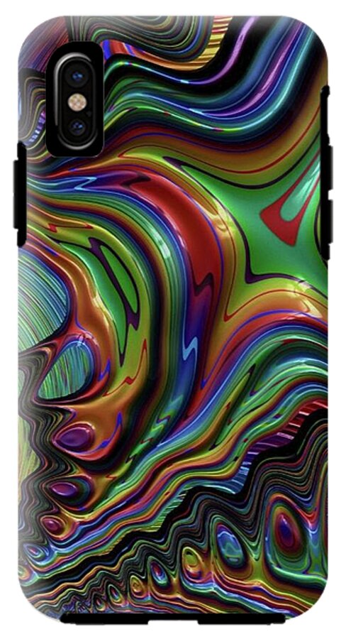 Liquid Rainbow Fractal 24 - Phone Case