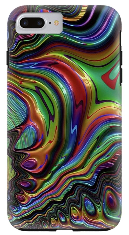 Liquid Rainbow Fractal 24 - Phone Case