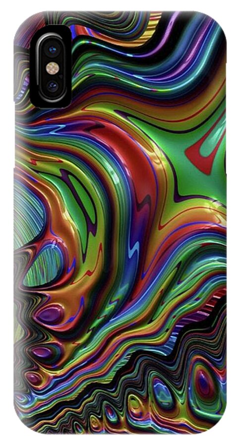 Liquid Rainbow Fractal 24 - Phone Case