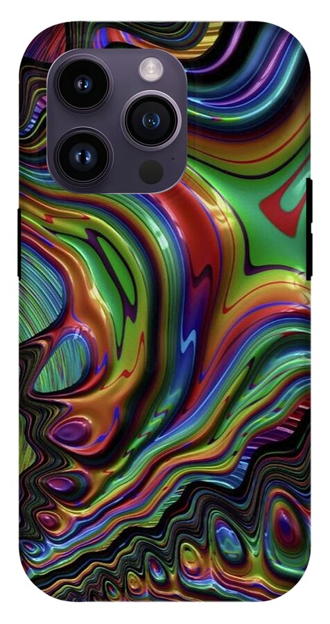Liquid Rainbow Fractal 24 - Phone Case