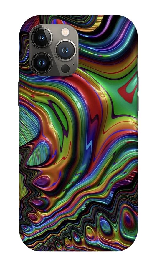 Liquid Rainbow Fractal 24 - Phone Case