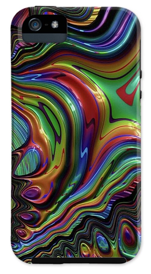Liquid Rainbow Fractal 24 - Phone Case