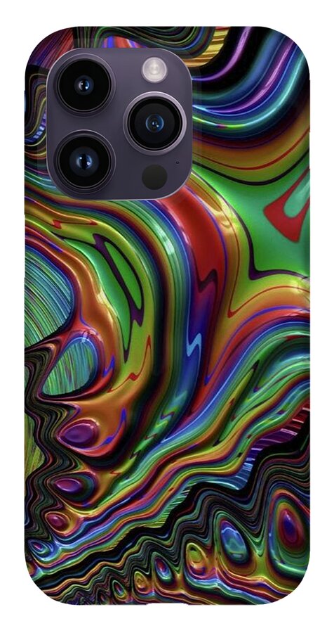 Liquid Rainbow Fractal 24 - Phone Case