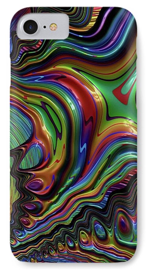 Liquid Rainbow Fractal 24 - Phone Case