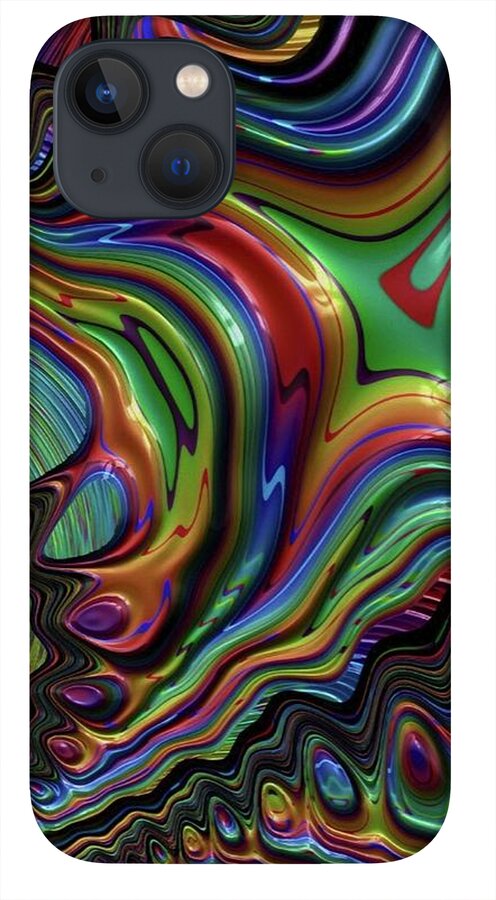 Liquid Rainbow Fractal 24 - Phone Case