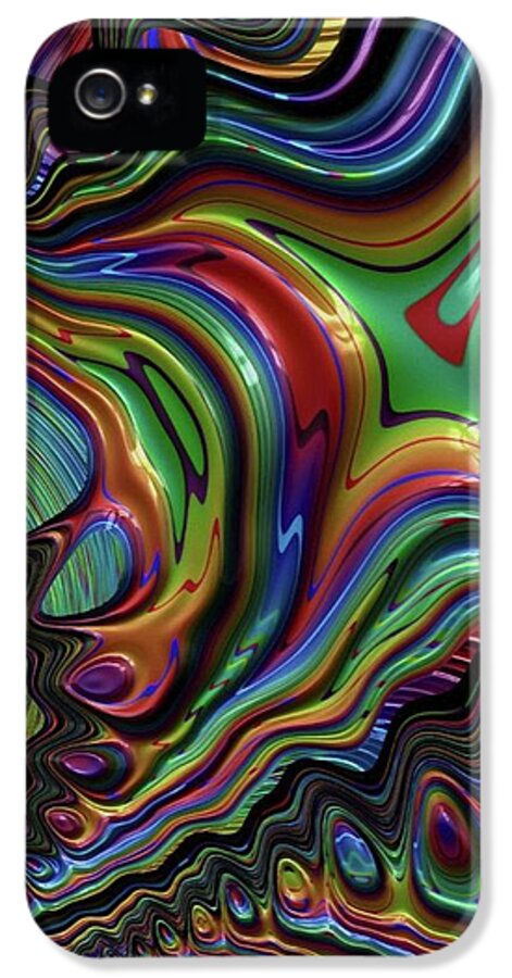 Liquid Rainbow Fractal 24 - Phone Case